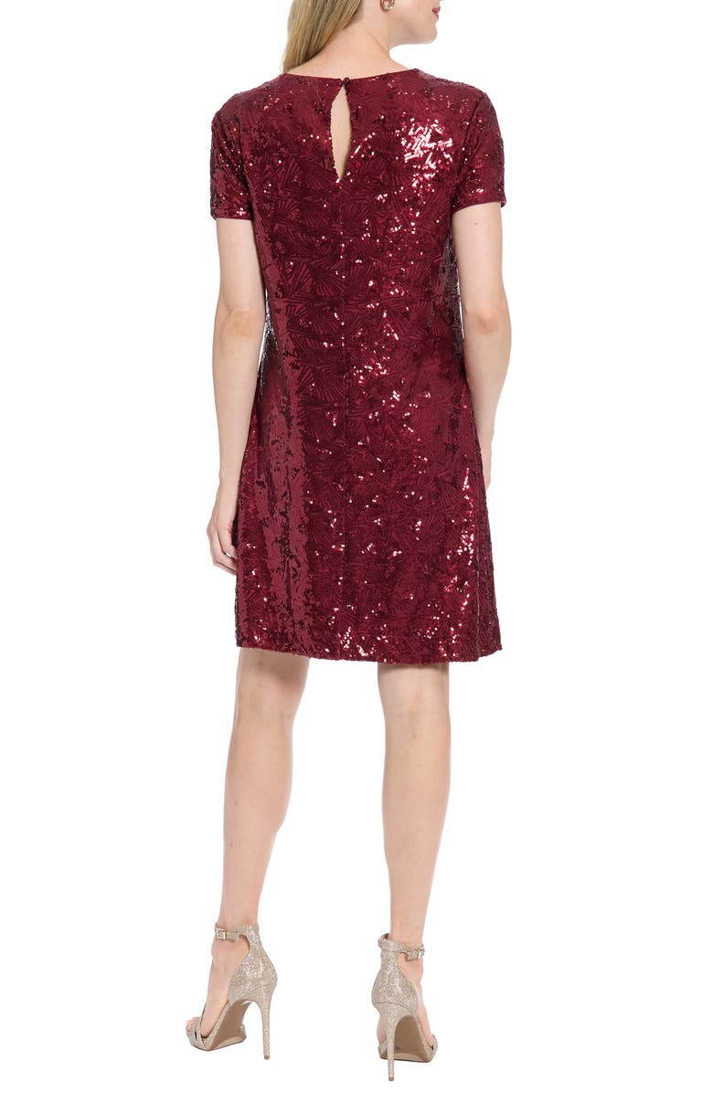 London Times Sequin Shift Dress, Alternate, color, Wine/ Wine