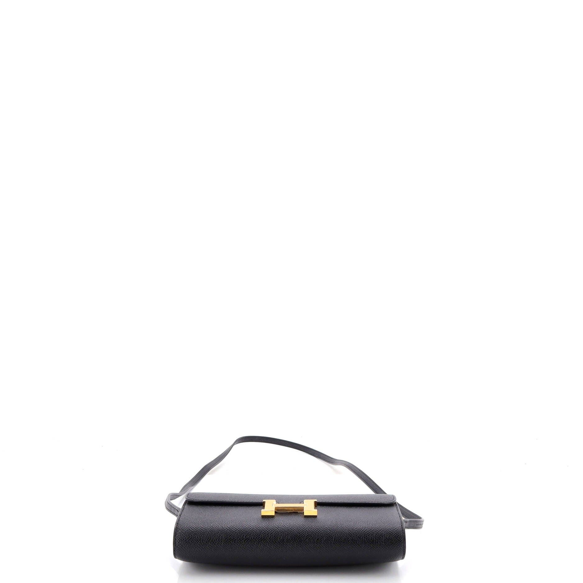 Pre-Owned Hermes Constance To Go Wallet Epsom, Alternate, color, Noir