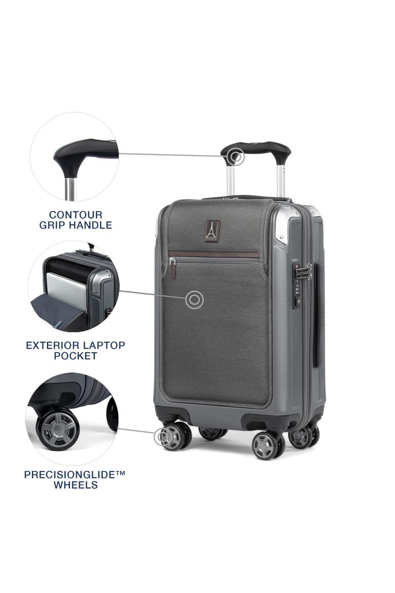 Platinum Elite Hardside Expandable 20" Compact Carry On, Fits up to 15.6" Laptop, Alternate, color, Vintage Grey