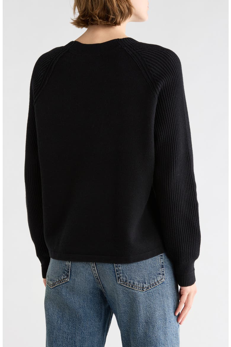 Ribbed Cotton Pullover, Alternate, color, WASHED BLACK