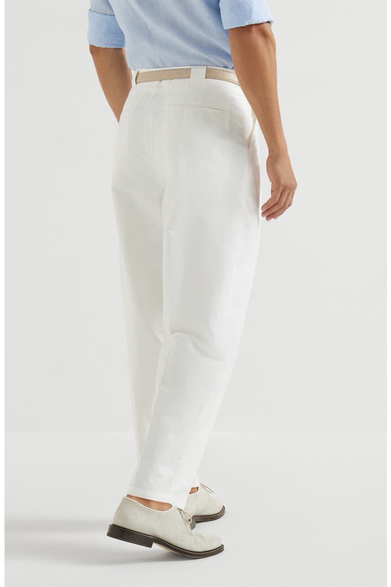 Cotton and linen trousers, Alternate, color, Snow