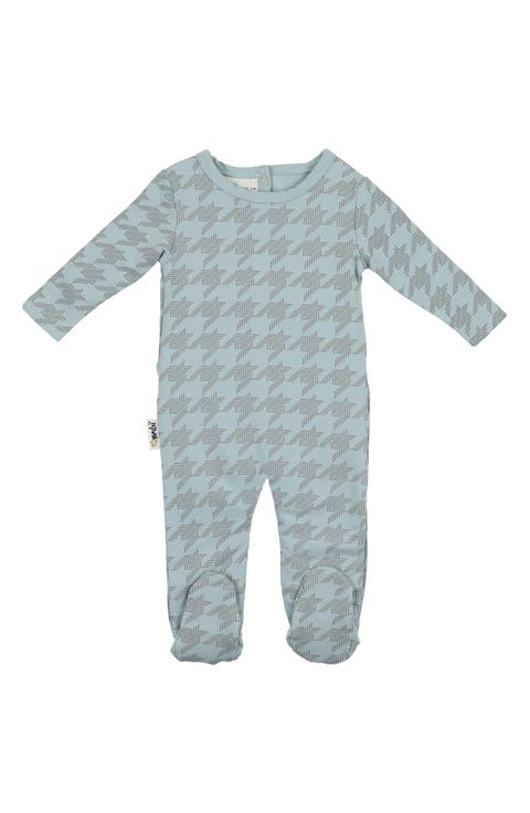 Hounstooth Cotton Blend Footie (Baby)