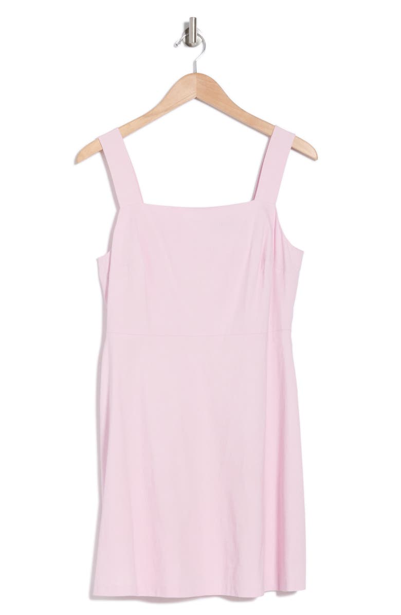 Theory Square Neck Linen Blend Fit & Flare Minidress, Alternate, color,