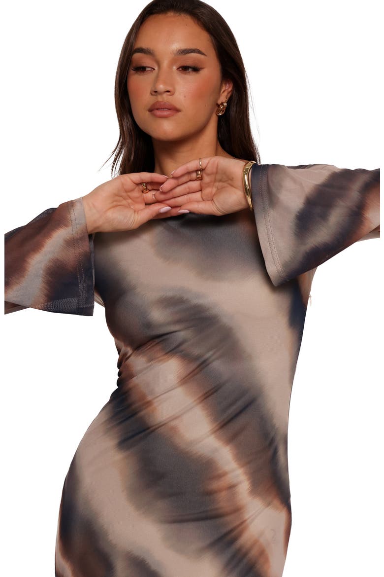 Pandora Long Sleeve Mesh Maxi Dress, Alternate, color, OMBRE STRIPE