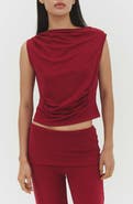 Find Me Now Asymmetric Pleat Sleeveless Top