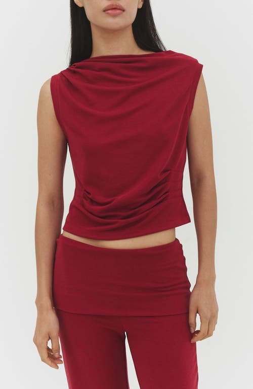 Find Me Now Asymmetric Pleat Sleeveless Top in Rasberry at Nordstrom, Size X-Large