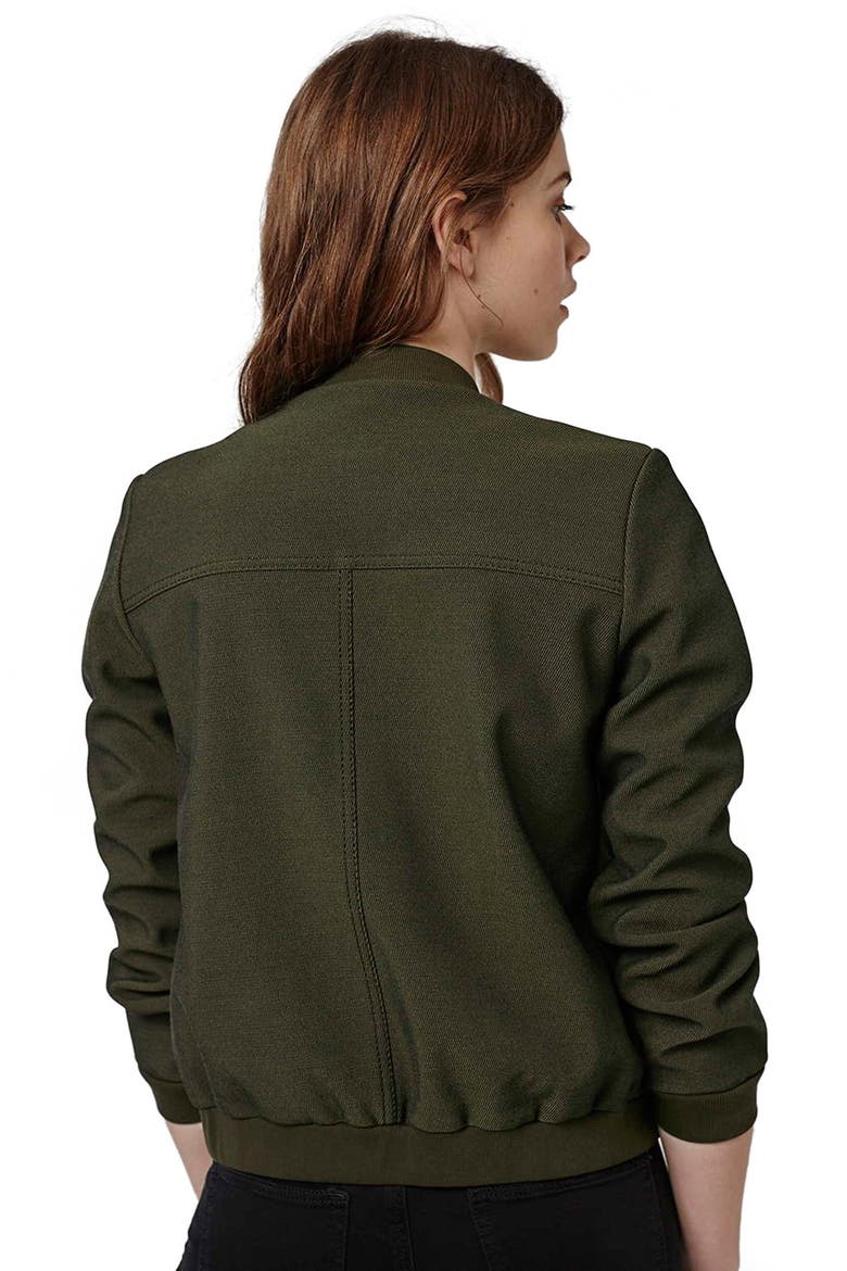 D-Ring Detail Twill Bomber Jacket, Alternate, color, OLIVE