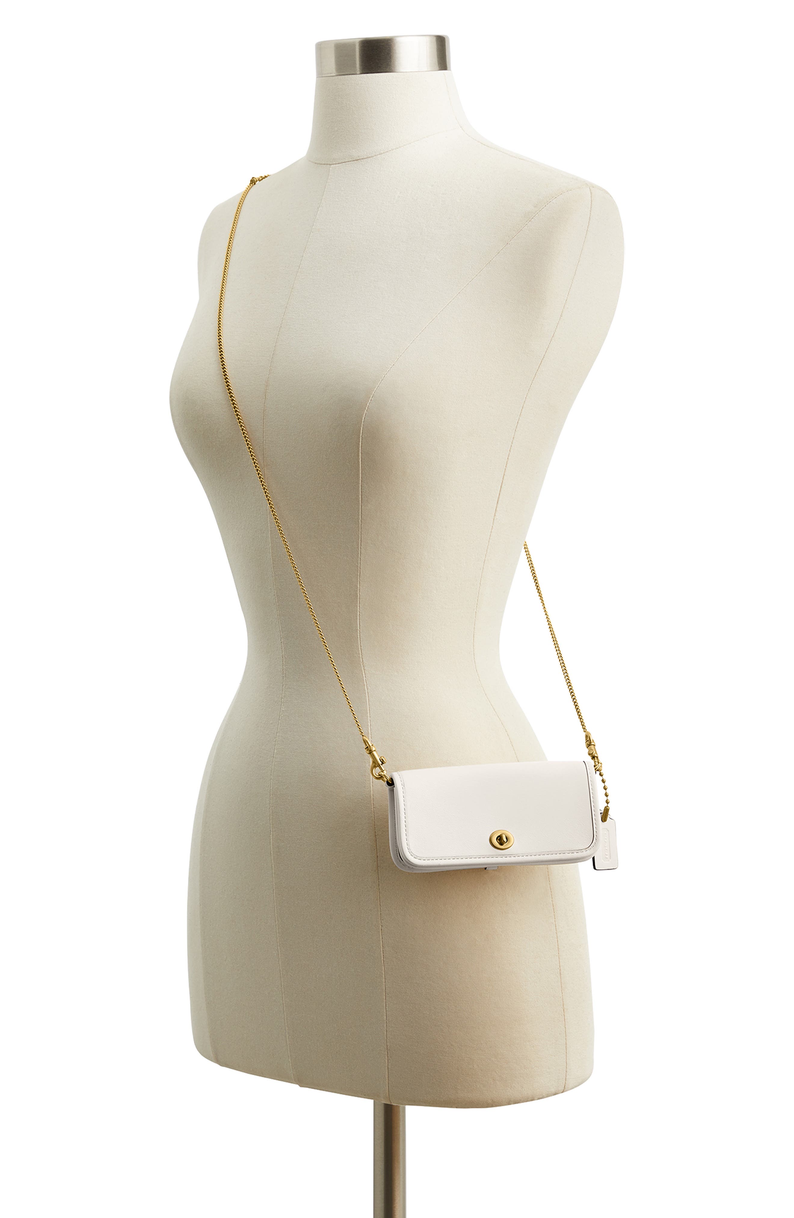Dinky 14 Leather Crossbody Bag, Alternate, color, CHALK