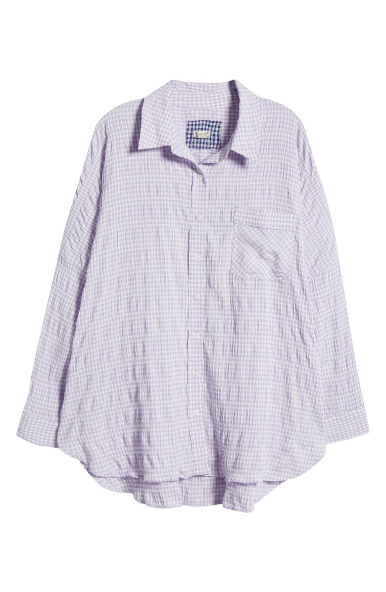 Free People Cloud Ten Seersucker Pajama Shirt, Alternate, color, Lilac Combo