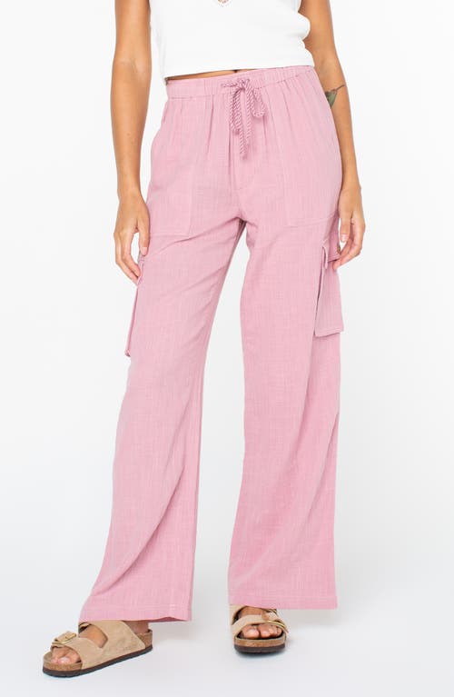 Roxy Precious Cargo Drawstring Pants In Pink