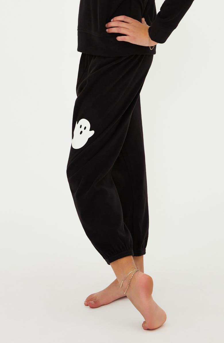 Beach Riot Kids' Little Georgie Brushed Fleece Joggers, Alternate, color, Boo Black