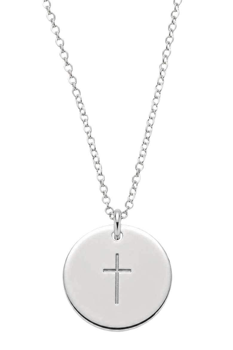 Cross Disc Necklace, Main, color, Silver