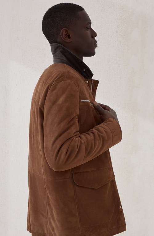Brunello Cucinelli Suede Leather Padded Jacket