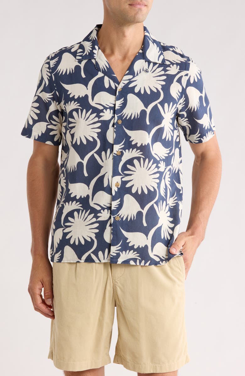 Bonobos Resort Riviera Camp Shirt, Main, color, Navy White Floral