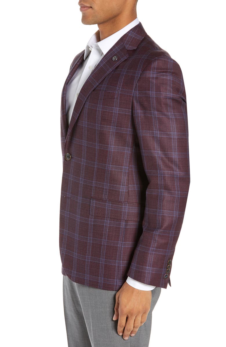 Ted Baker London Konan Trim Fit Plaid Wool Sport Coat, Alternate, color, 