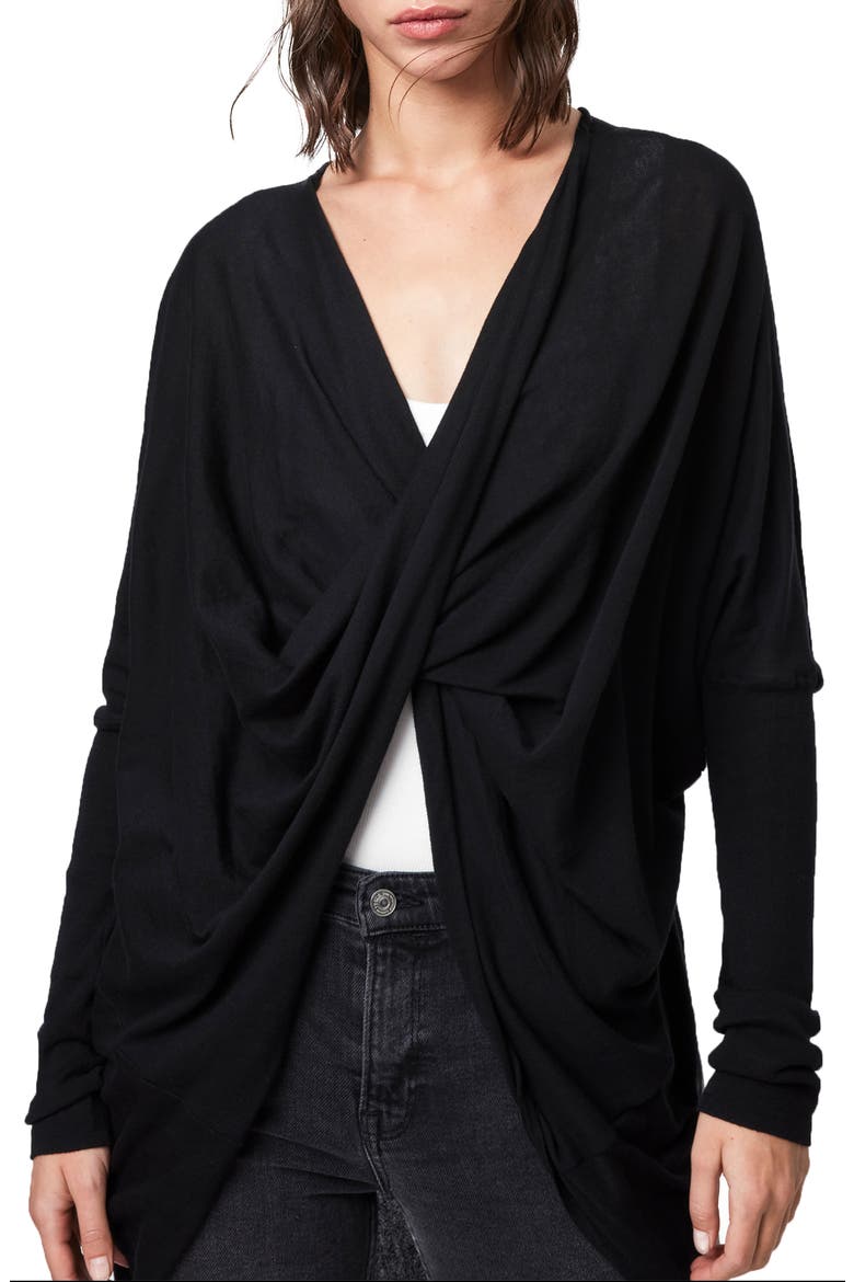 Itat Shrug Cardigan, Alternate, color, BLACK