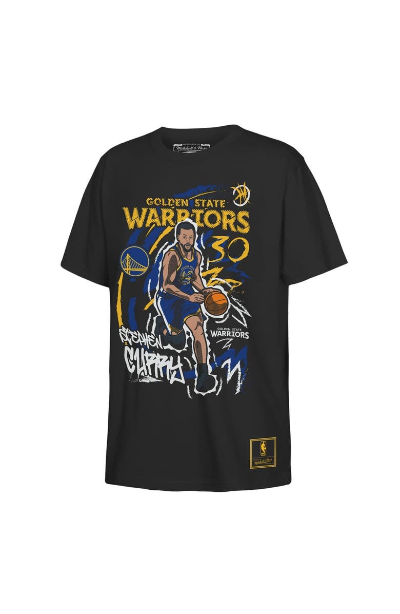 Mitchell & Ness Youth Mitchell & Ness Stephen Curry Black Golden State Warriors Chalked Up Player T-Shirt, Main, color, Black