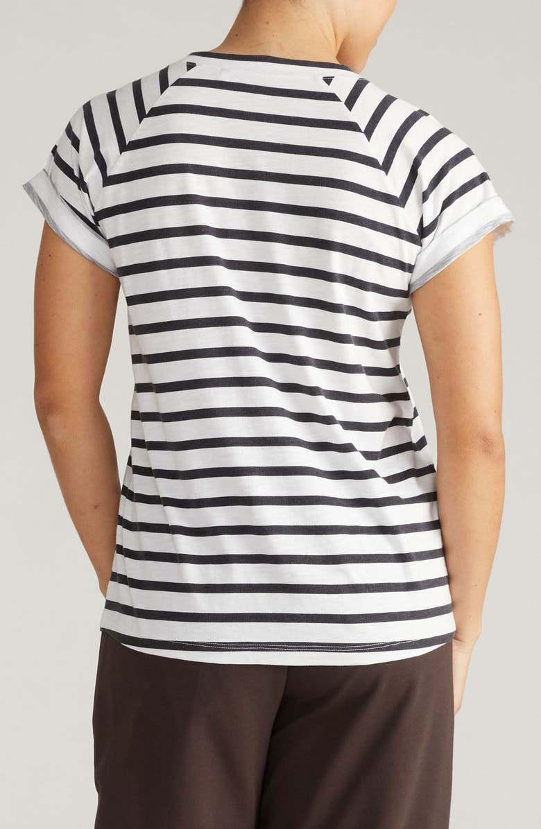 Universal Standard Light As Air Short Sleeve T-Shirt, Alternate, color, Zen Black/ White