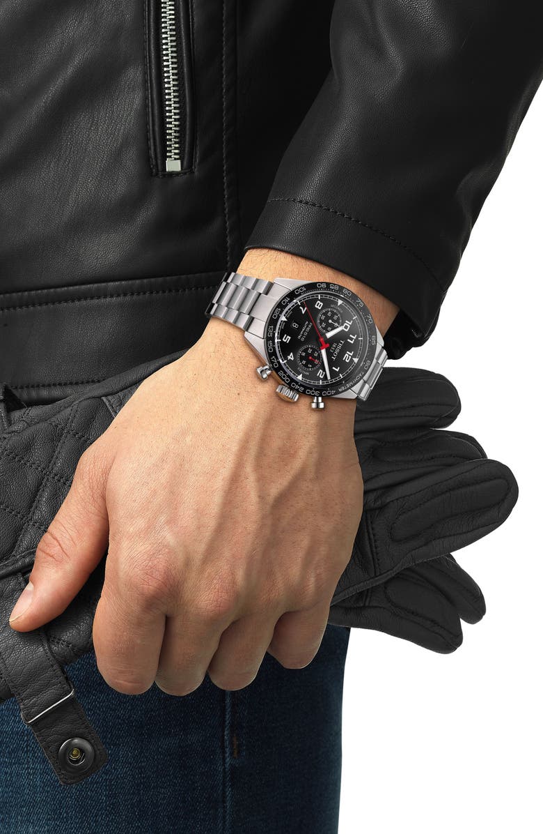 Tissot PRS 516 Bracelet Strap Automatic Chronograph Watch, 45mm, Alternate, color, 