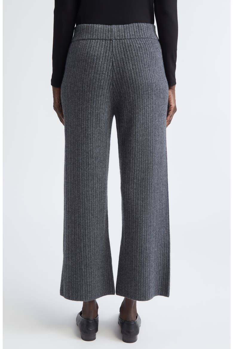 Rib Cashmere Blend Ankle Pants, Alternate, color, GRAPHITE MELANGE