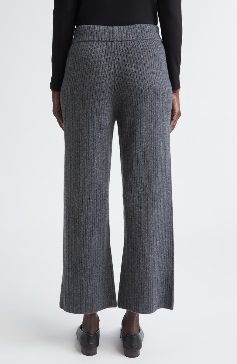 Lafayette 148 New York Rib Cashmere Blend Ankle Pants, Alternate, color, Graphite Melange