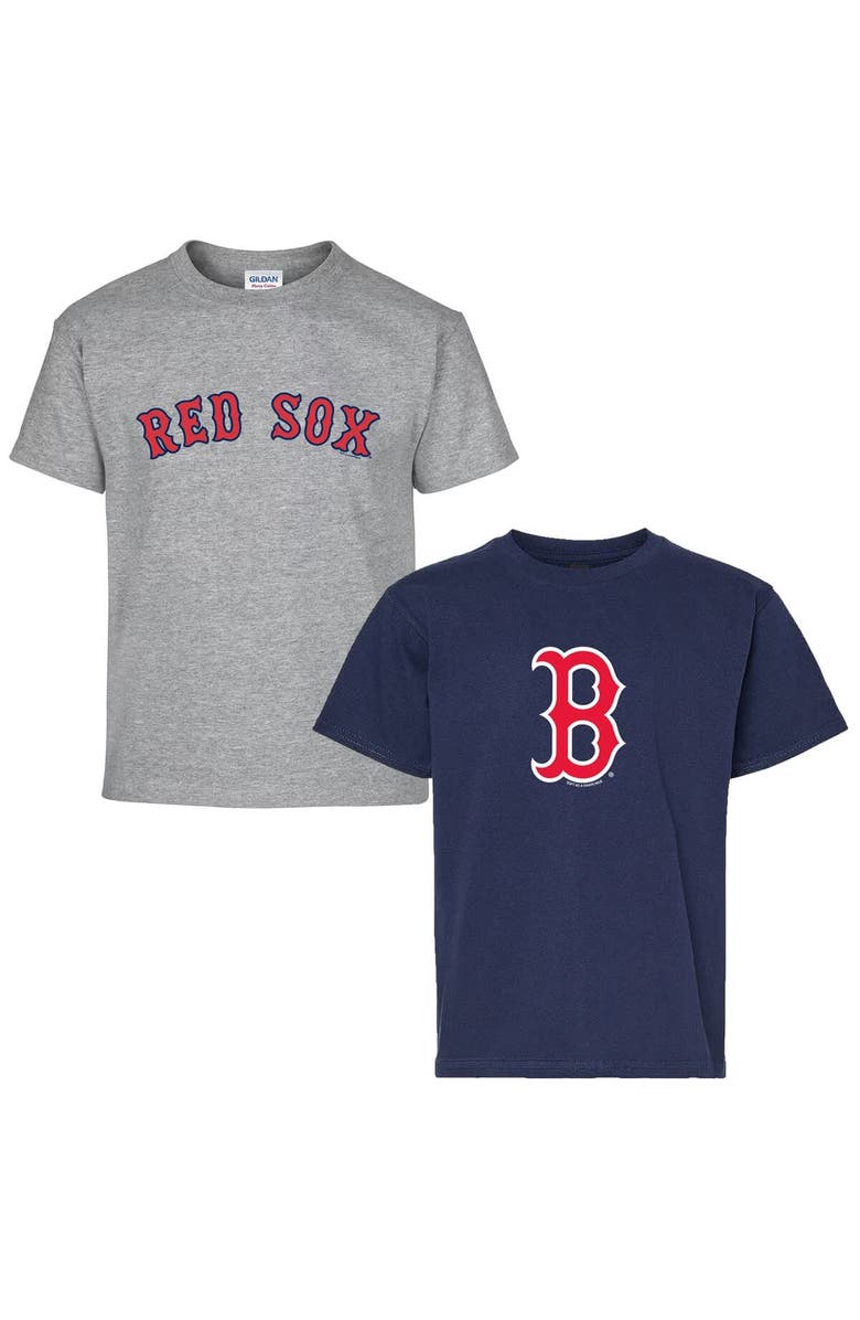 SOFT AS A GRAPE Youth Soft as a Grape  Navy/Gray Boston Red Sox Two-Pack T-Shirt Set, Main, color, Navy
