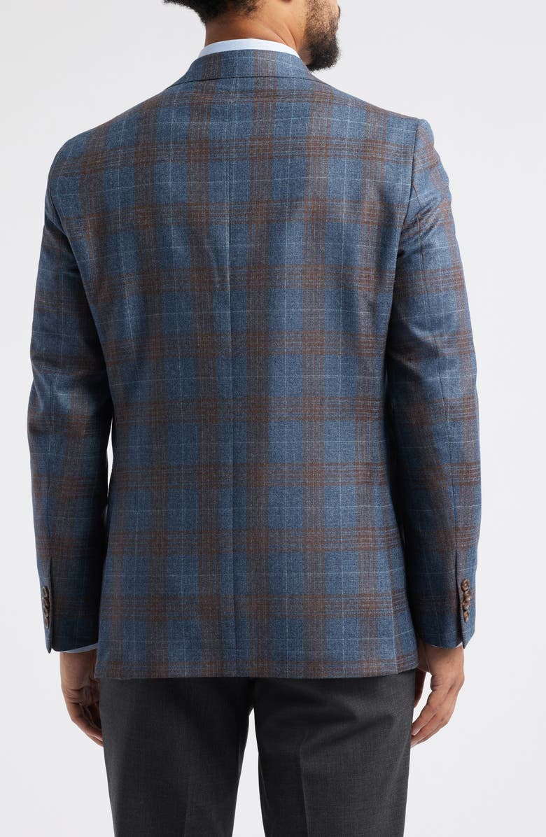 Jack Victor Midland Deco Plaid Super 130s Wool Sport Coat, Alternate, color, Mid Blue