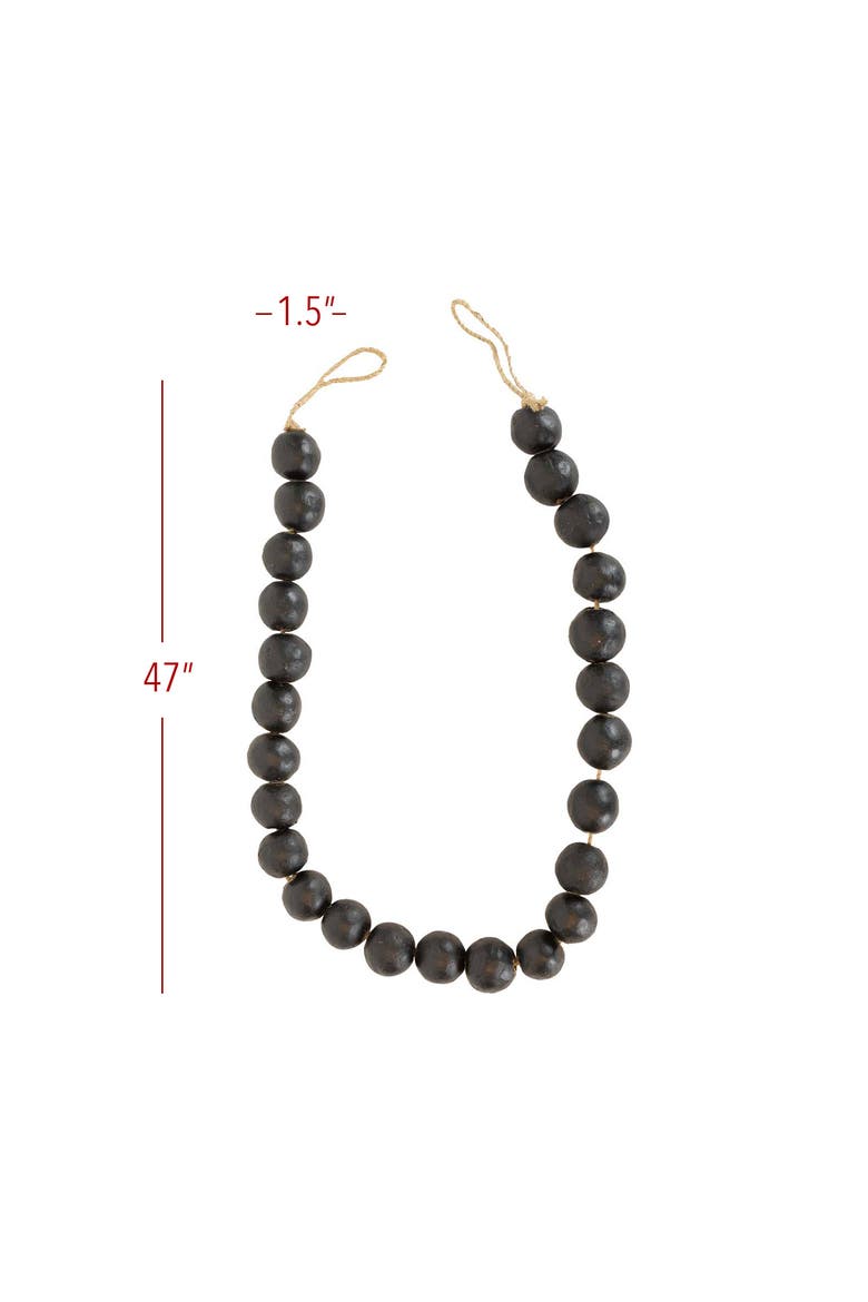 Bead Garland Black Terracotta & Jute, Alternate, color, Black