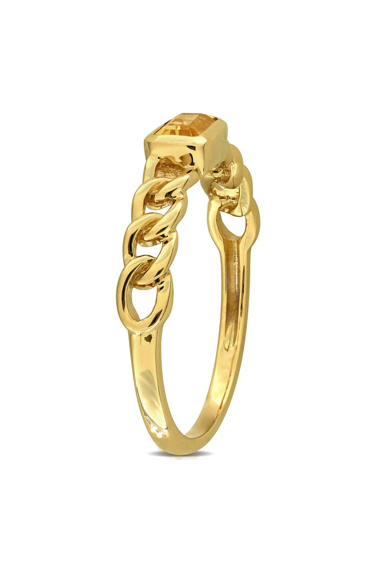 Solitaire Birthstone Link Design Ring 14k, Alternate, color, Citrine