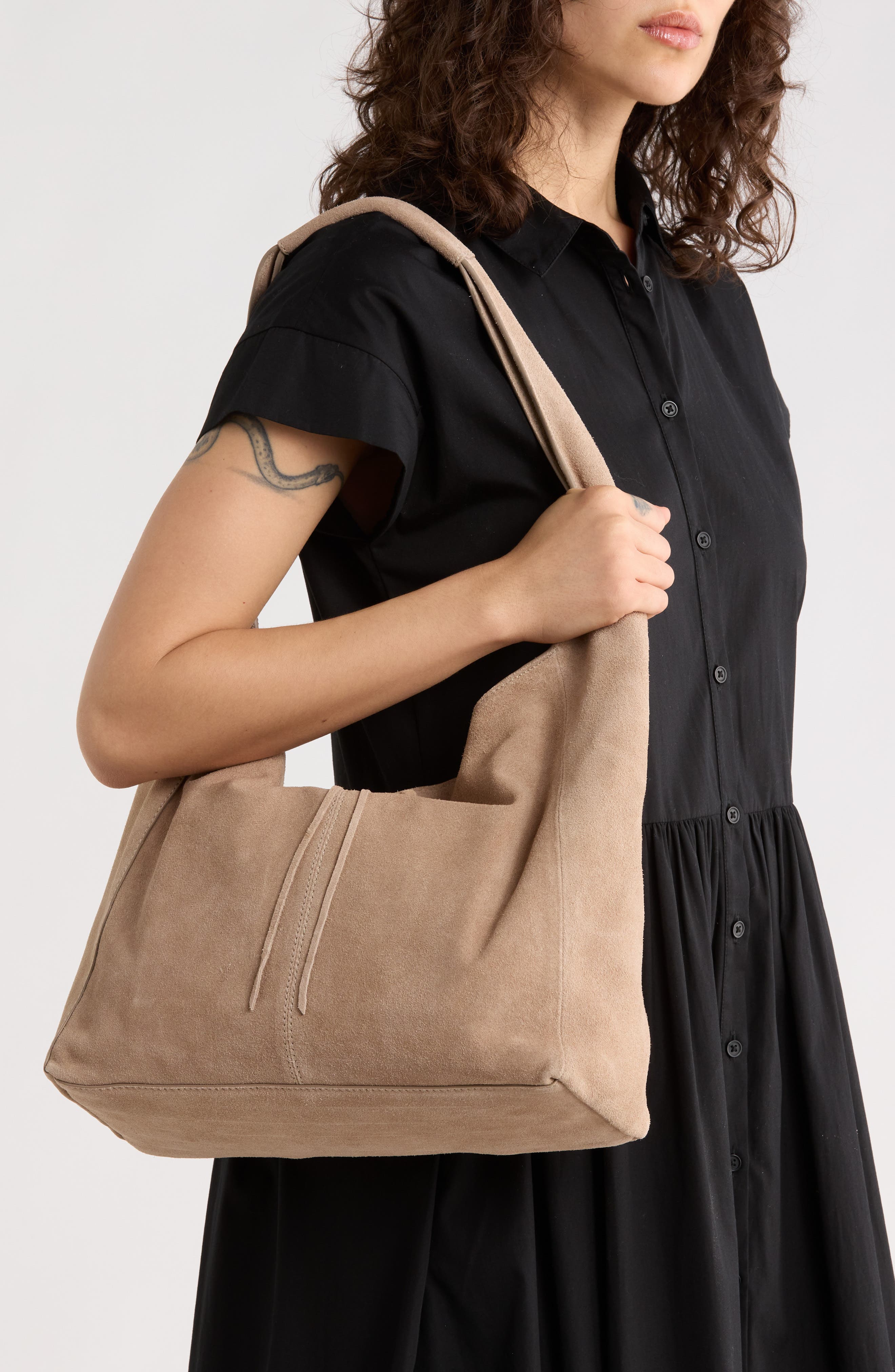 Clem Leather Hobo Bag, Alternate, color, TUSCANY SOFT COW SUEDE