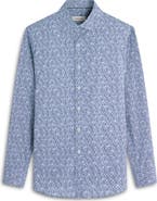 Bugatchi Axel Shaped Fit Geo Print Stretch Button-Up Shirt