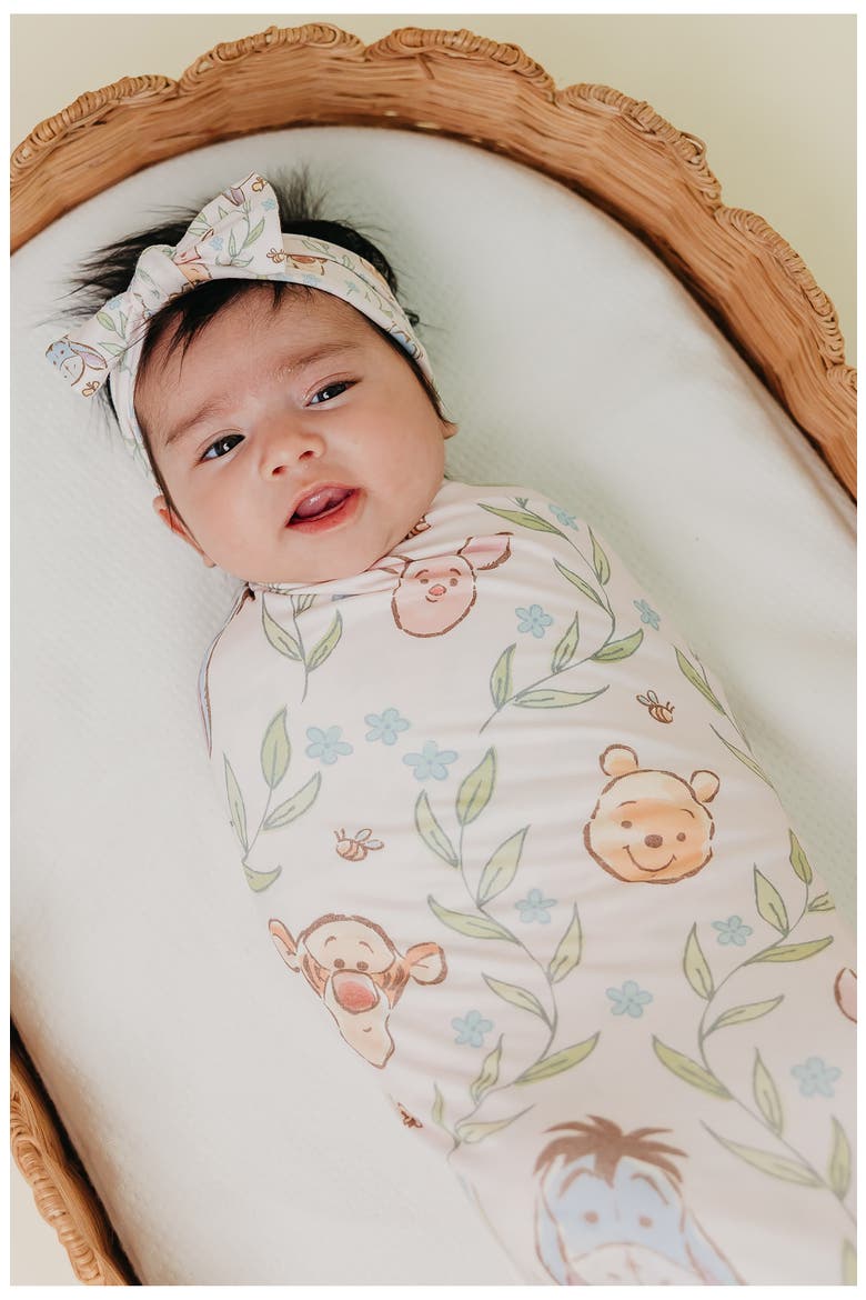 Winnie the Pooh Floral Stretch Knit Blanket, Alternate, color, WTP FLORAL LATTICE