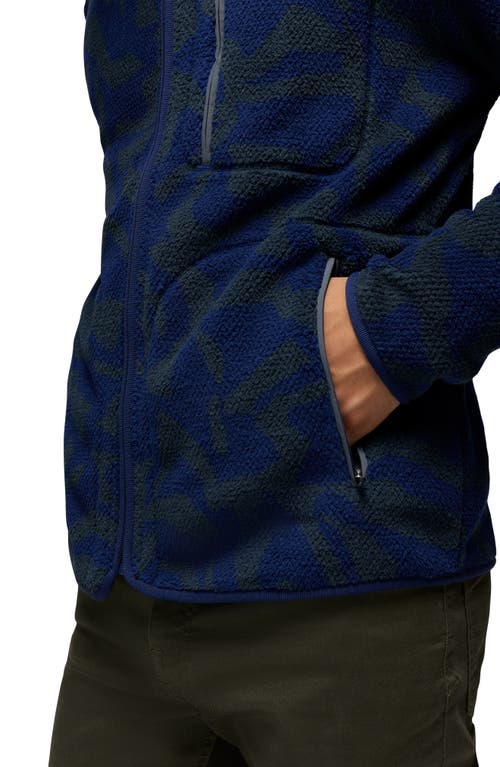 Prana Tuff Fluff Fleece Full Zip Hoodie In Blue