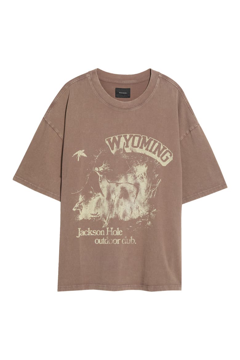 Wyoming Cotton Graphic T-Shirt, Main, color, BROWN