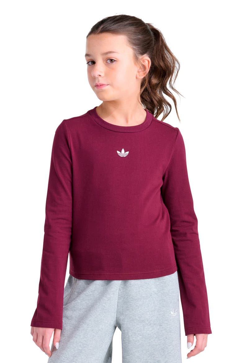 Kids' Long Sleeve Logo T-Shirt, Main, color, DARK RED
