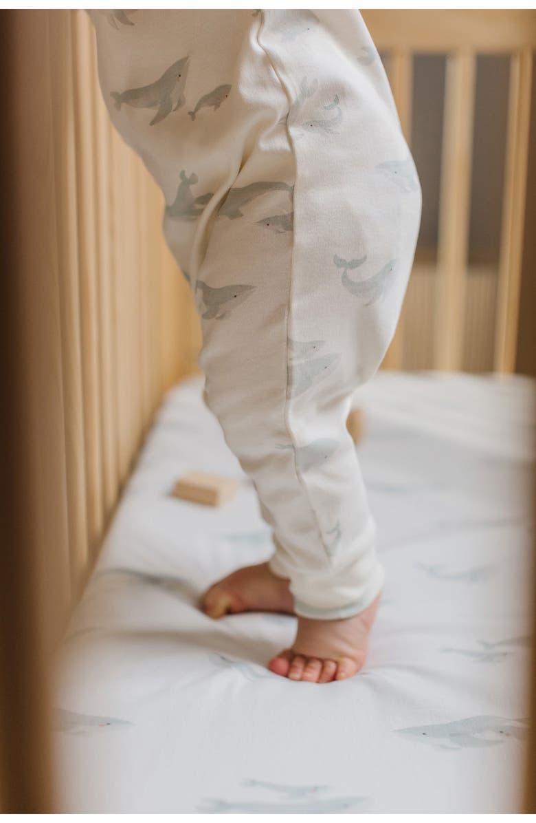 Pehr Follow Me Whale Print Organic Cotton Romper, Alternate, color, 
