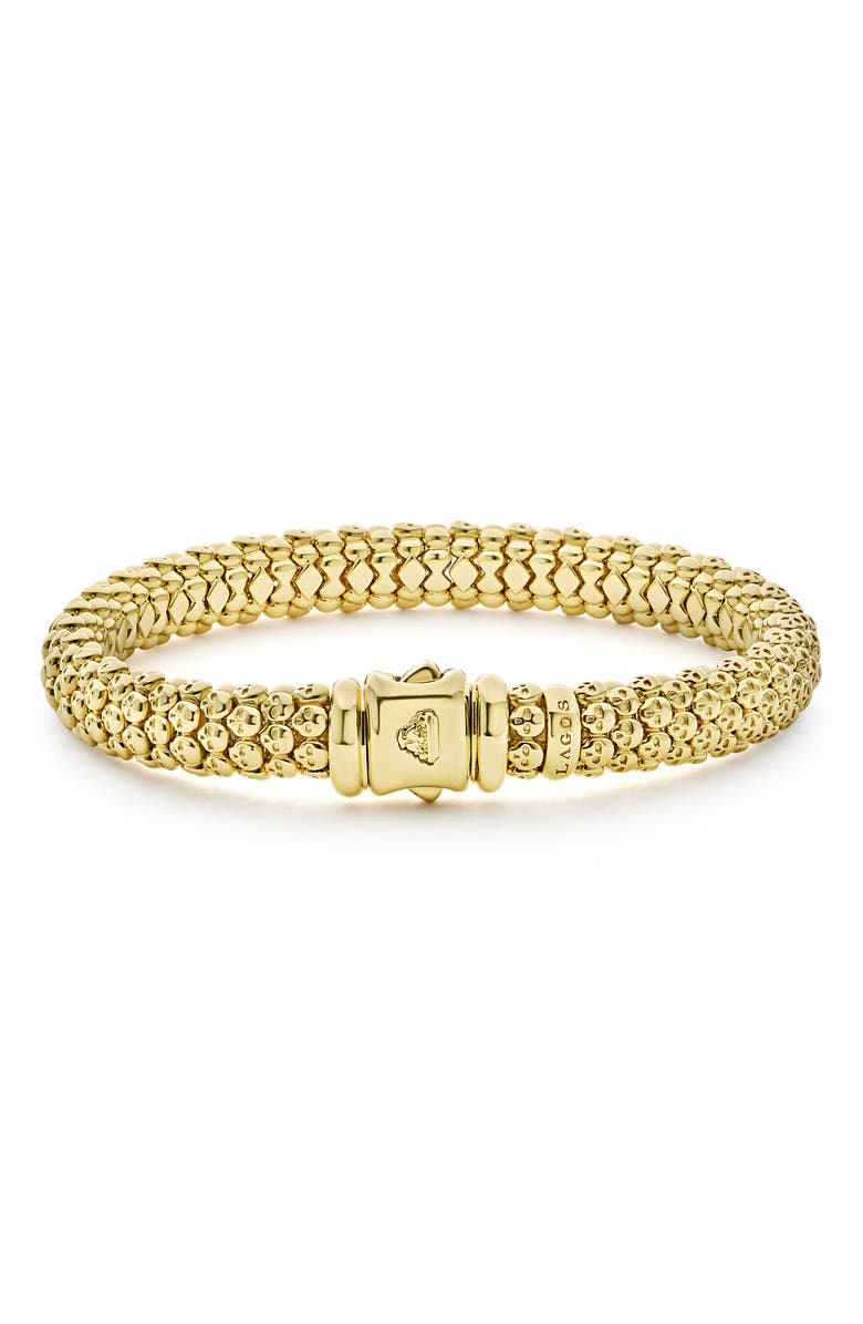 LAGOS Men's Anthem Caviar Skull Bracelet, Alternate, color, Gold
