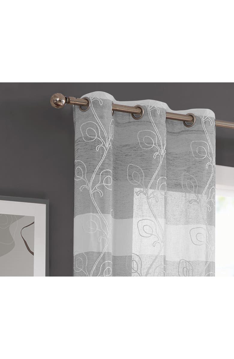 DAINTY HOME Silvia Set of 2 Embroidered Sheer Panel Curtains, Alternate, color, 