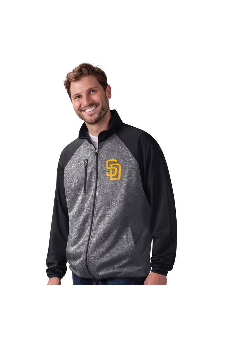Men's G-III Sports by Carl Banks  Black San Diego Padres Runners Raglan Full-Zip Track Jacket, Alternate, color, Black