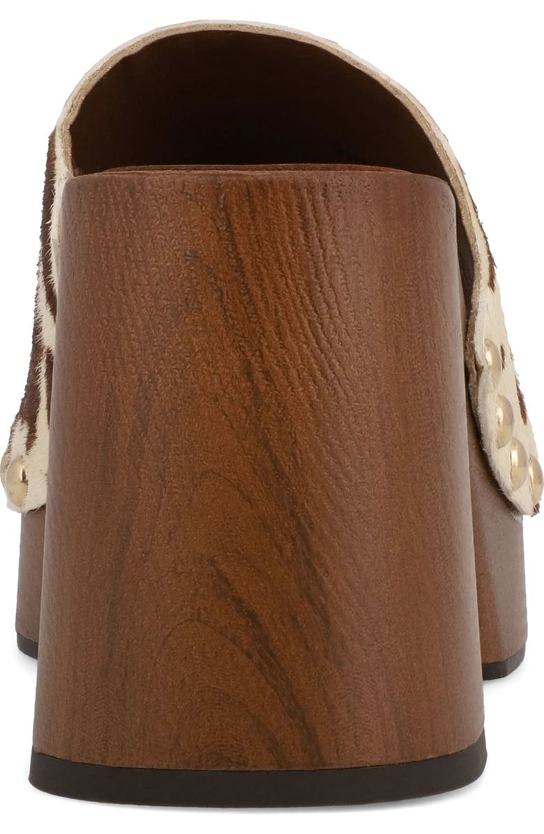 MIA Emmerie Genuine Calf Hair Platform Slide Sandal, Alternate, color, Brown Cow