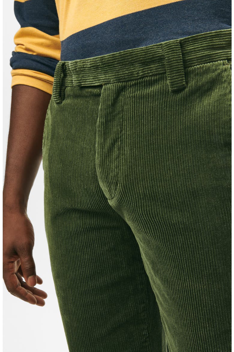 Flat Front Corduroy Pants, Alternate, color, DARK GREEN