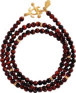 Karma and Luck Enduring Flow Red Tiger Eye Turtle Wrap Bracelet
