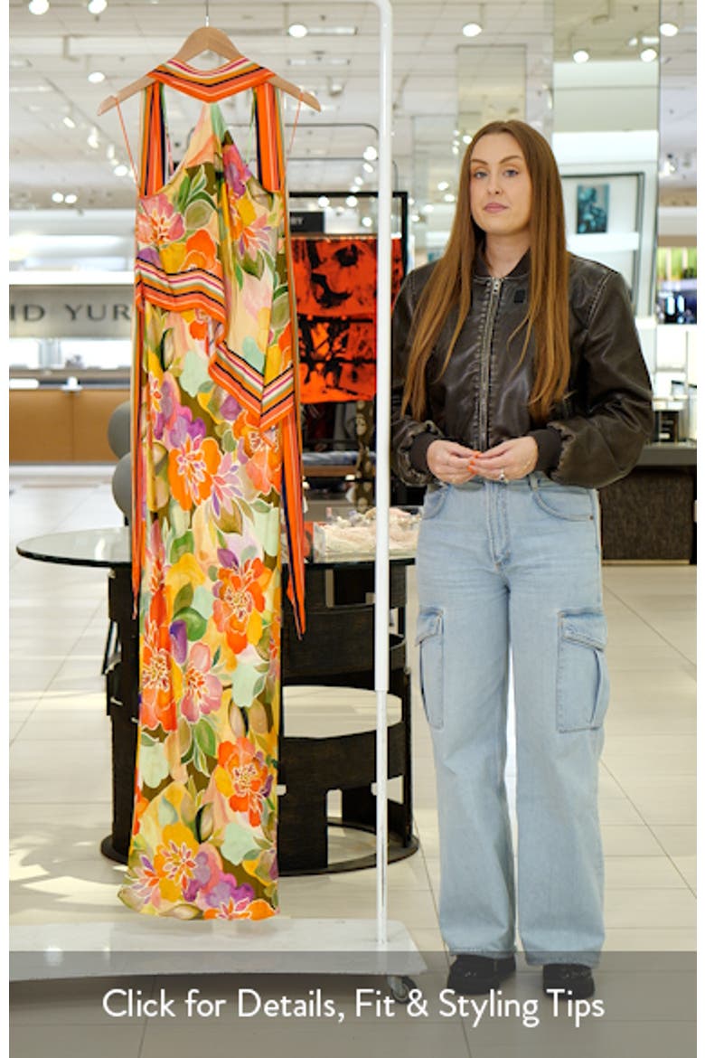 Irena Floral Print Scarf Gown video