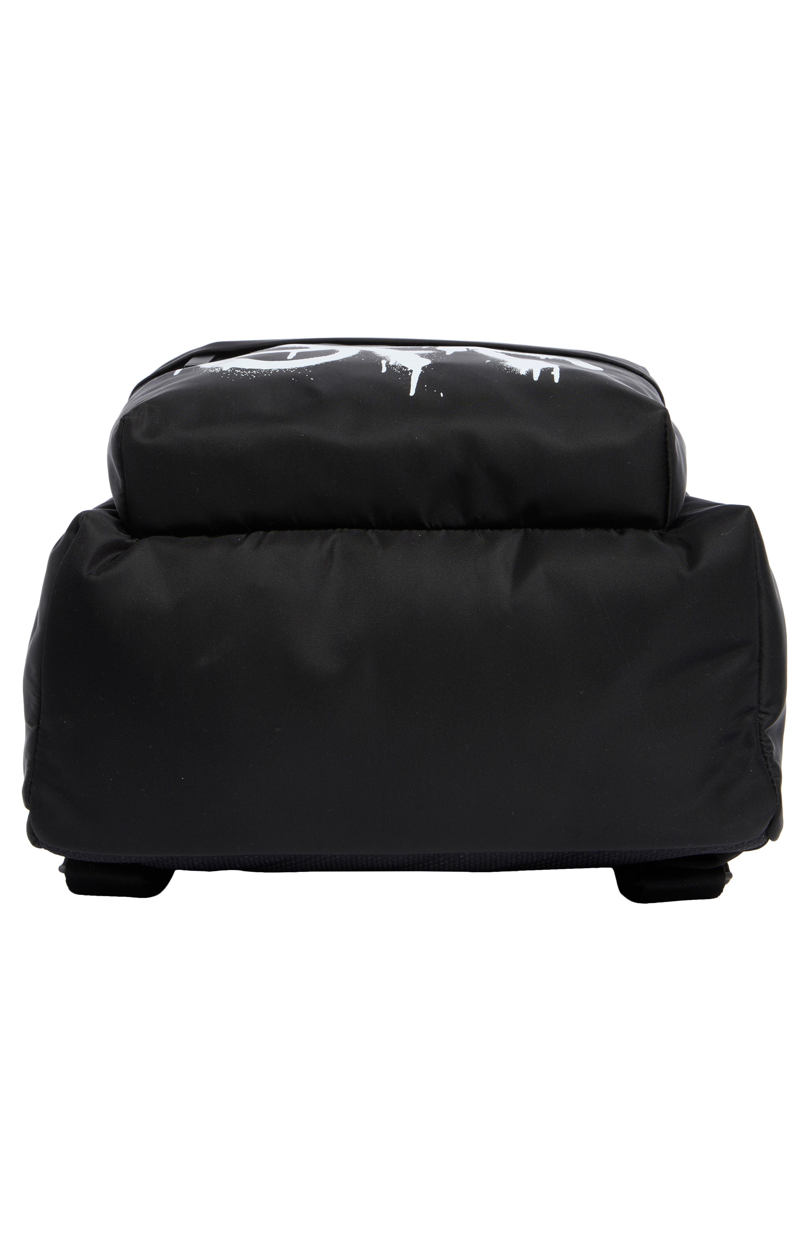 Off-White Diagonal Spray Backpack, Alternate, color, Black/White