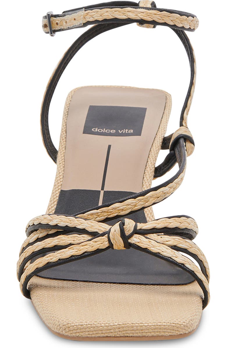 Dolce Vita Bev Braid Kitten Heel Ankle Strap Sandal, Alternate, color, Black/Natural