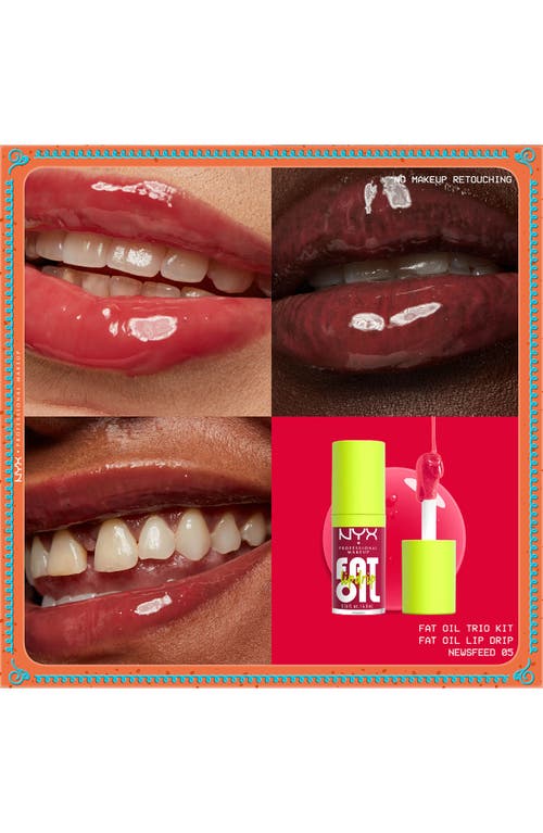 Nyx Professional Makeup Fat Oil Lip Drip 3-piece Lip Gloss Holiday Set In Pink