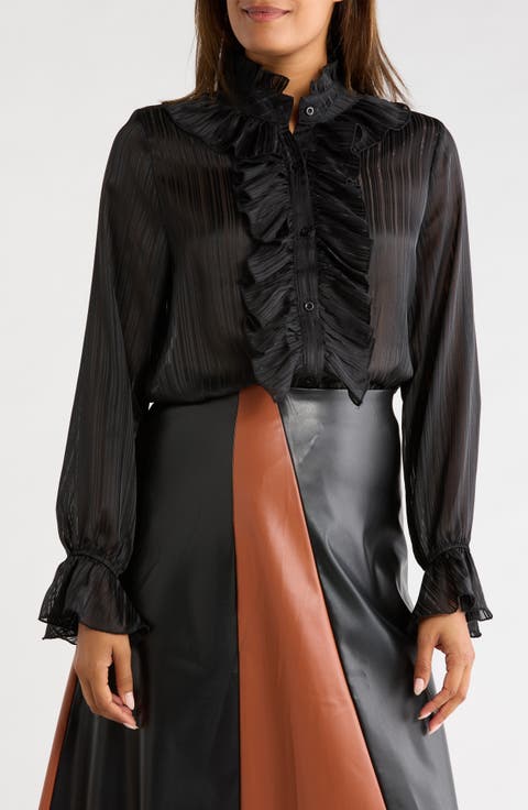 Ruffled Long Sleeve Shirt