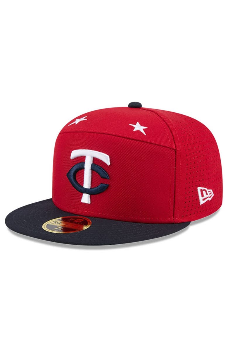 New Era Men's New Era Red/Navy  Minnesota Twins 2025 MLB All-Star Game Side Patch 59FIFTY Fitted Hat, Alternate, color, 