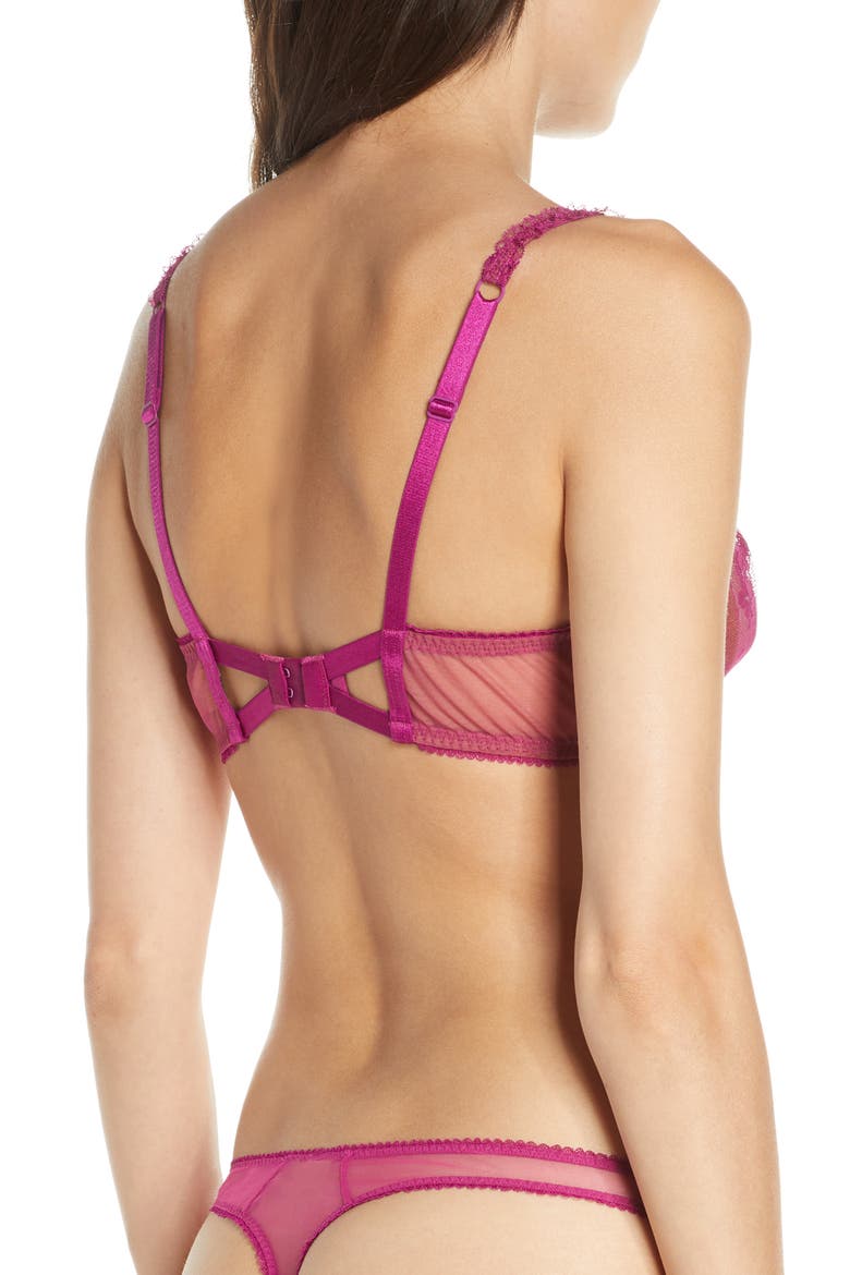 Savior Faire Sheers Underwire Lace Bra, Alternate, color, MAGENTA/ COPPER