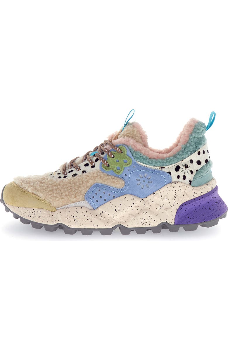 Flower MOUNTAIN Kotetsu Faux Shearling Sneaker, Alternate, color, Mustard